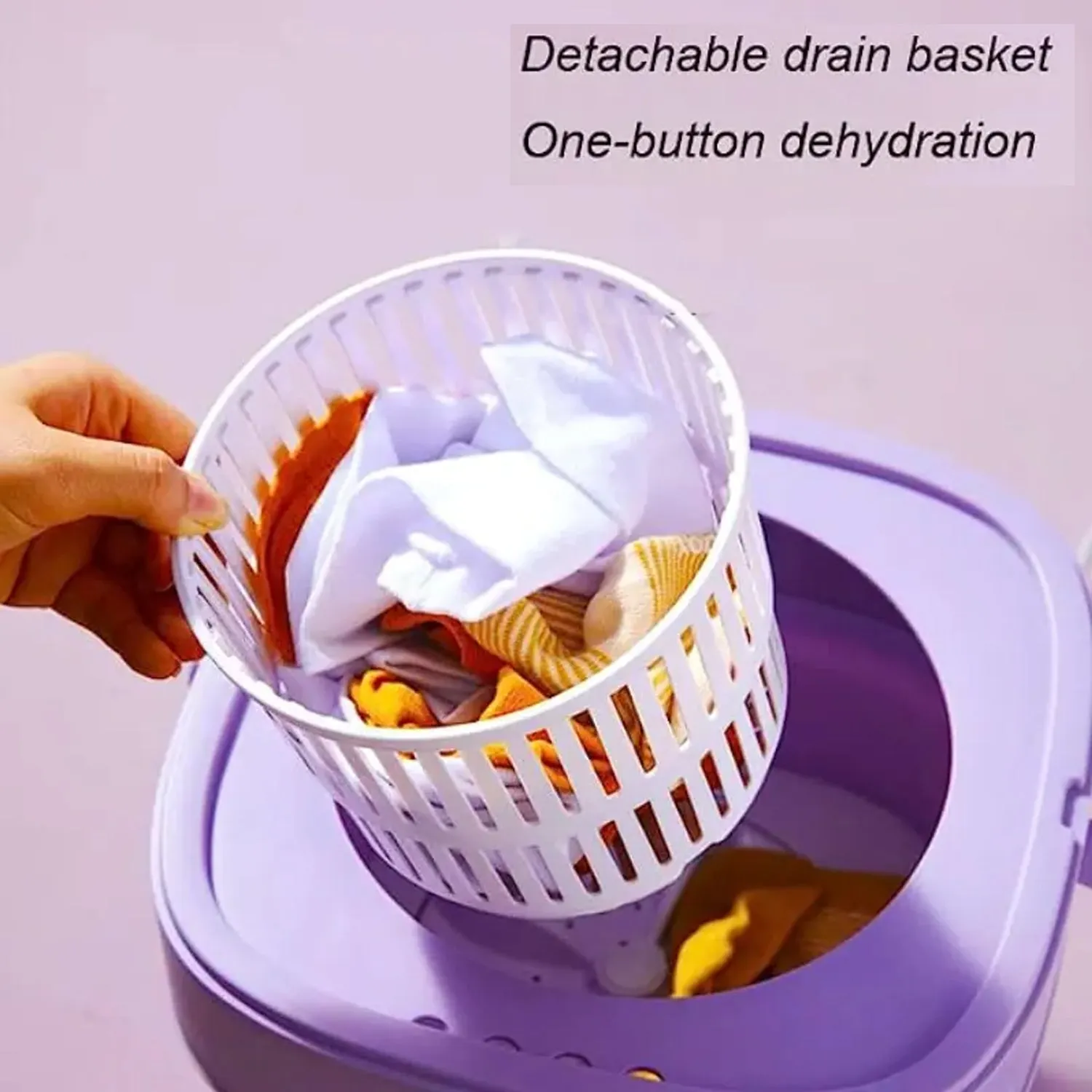 1335a Mini Washing Machine Foldable Mini Washer with Drain Basket Portable Washing Machine Foldable for Laundry Travel Camping RV Baby Clothes