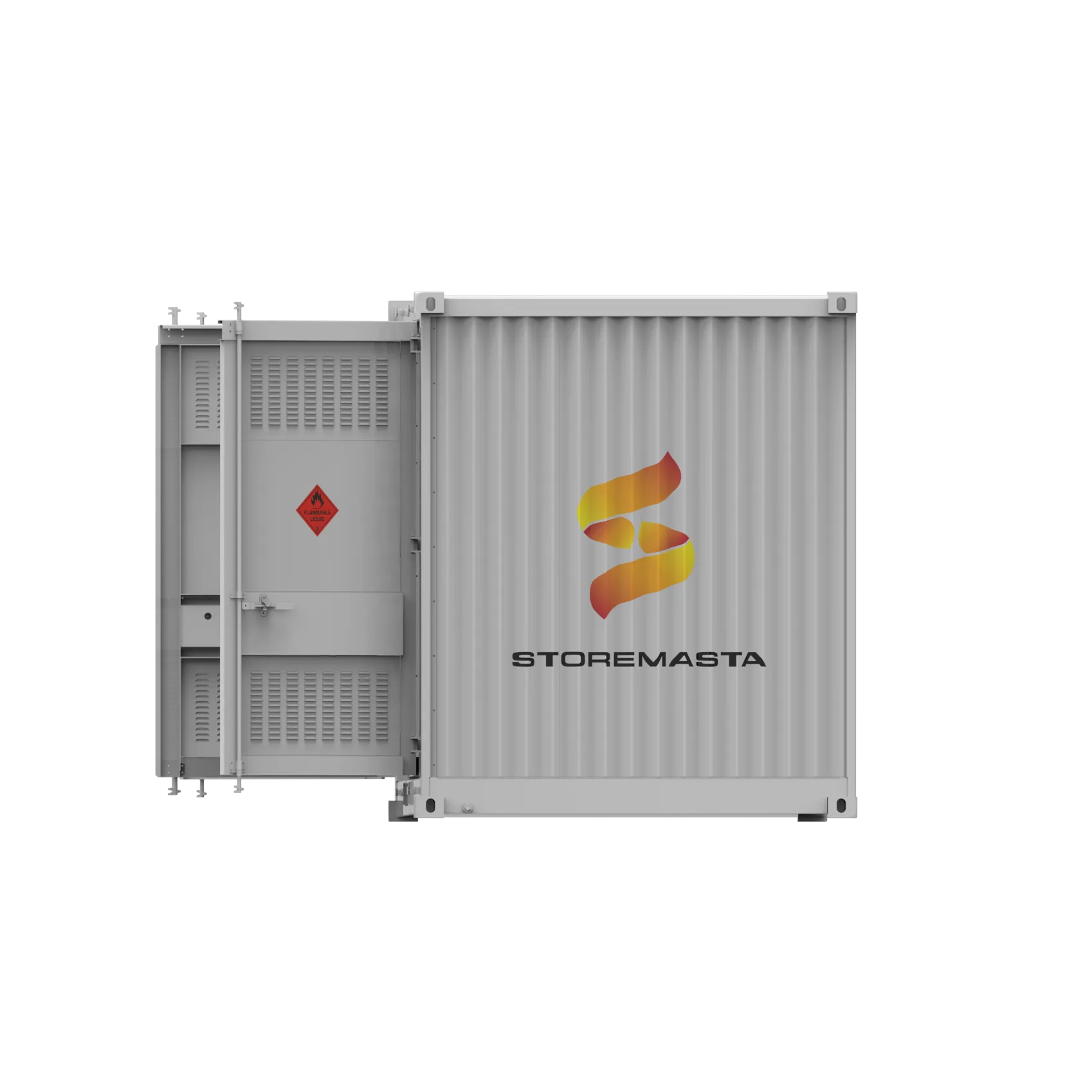 20ft Dangerous Goods Container With Storage Module - Single Level Adjustable Mid Rack