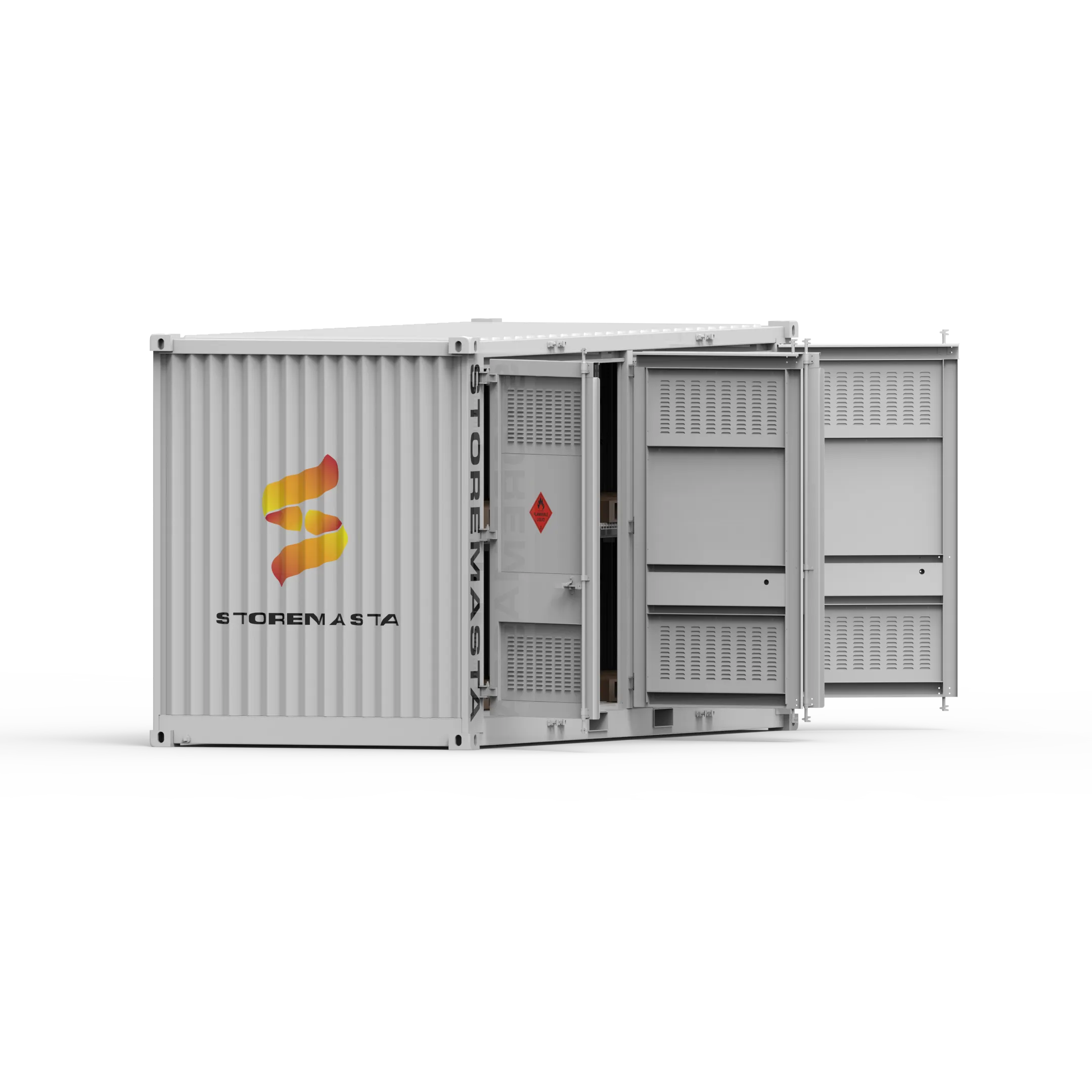 20ft Dangerous Goods Container With Storage Module - Single Level Adjustable Mid Rack