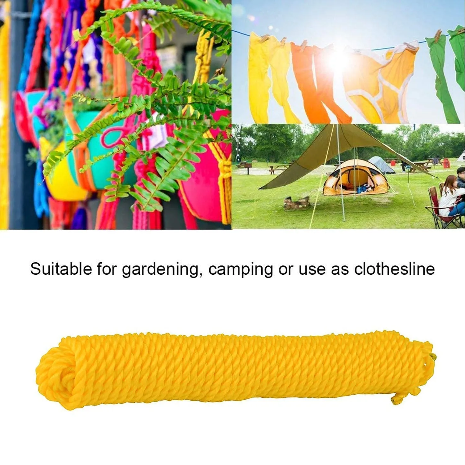 3Meter Heavy Duty Laundry Drying Clothesline Rope Portable Travel Nylon Cord Sturdy Clothes Line for Outdoor, Camping, Indoor, Crafting, Art Projects