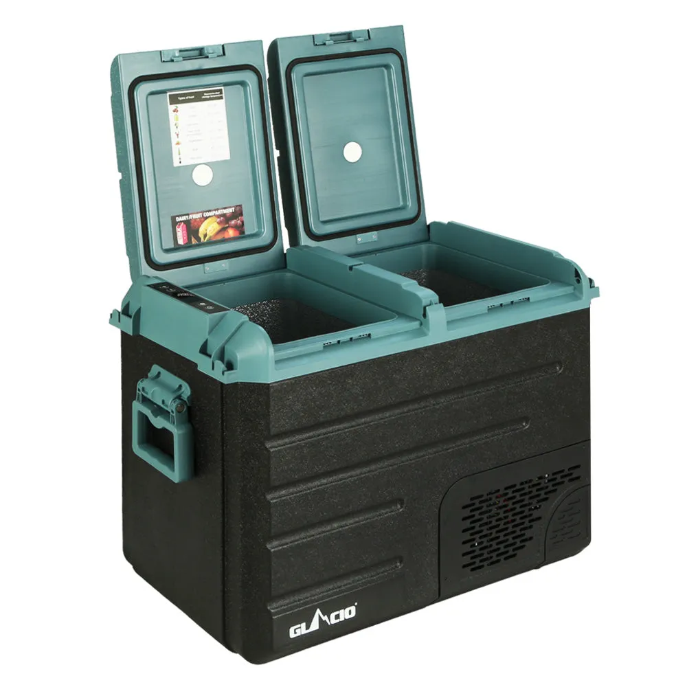 50L Dual Bin Portable Fridge Freezer Cooler w/ USB - Glacio