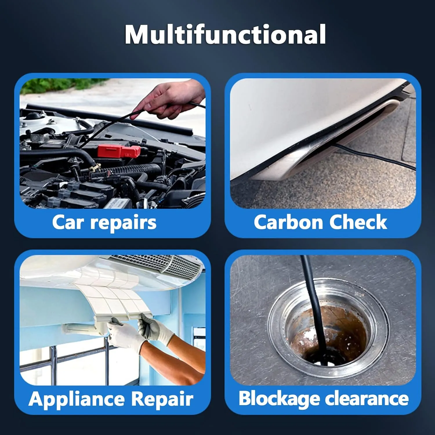 5M 3-In-1 Soft Wire Endoscope Inspection Camera