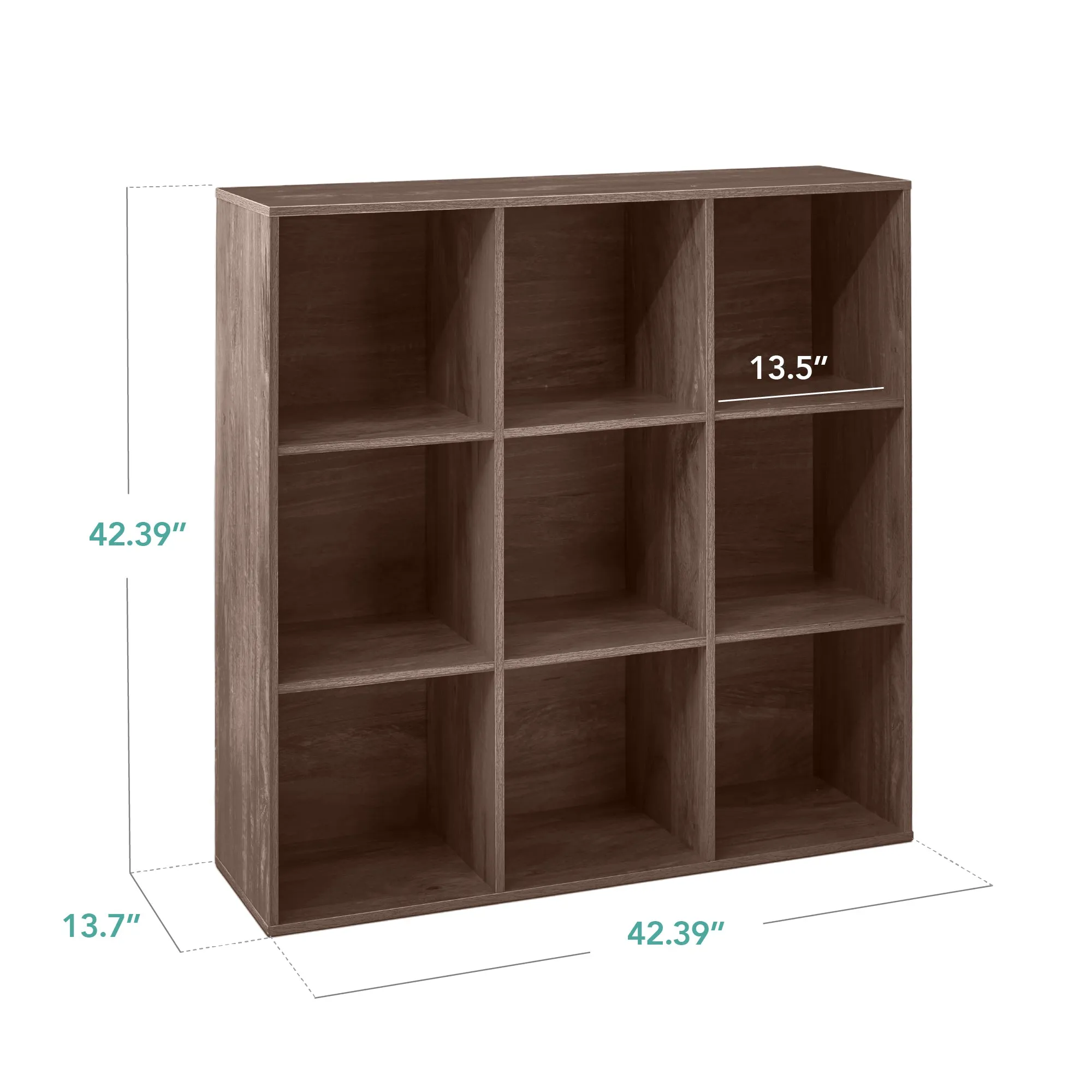 9-Cube Bookshelf, 13.5in Storage Display w/ Removable Panels, Customizable