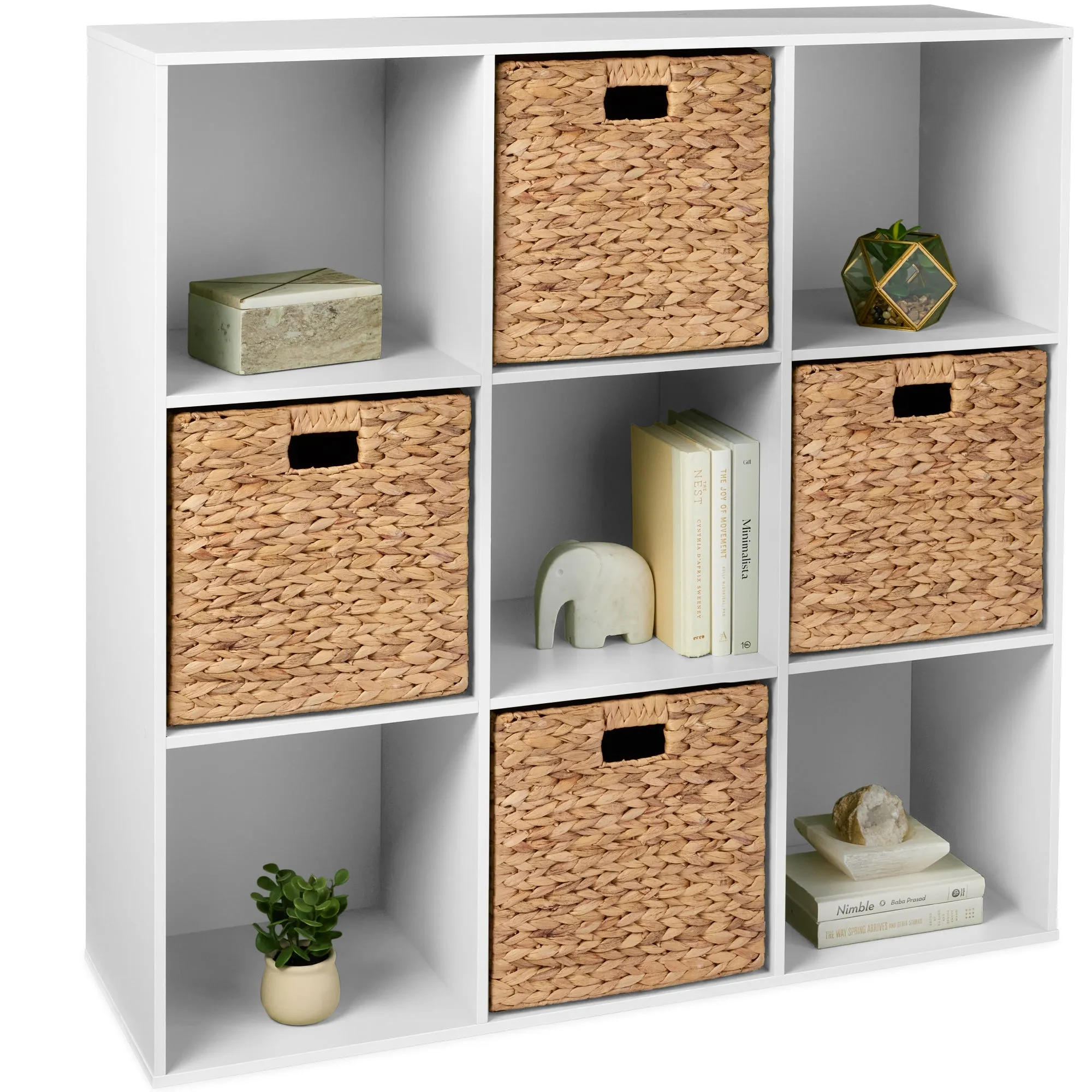 9-Cube Bookshelf, 13.5in Storage Display w/ Removable Panels, Customizable