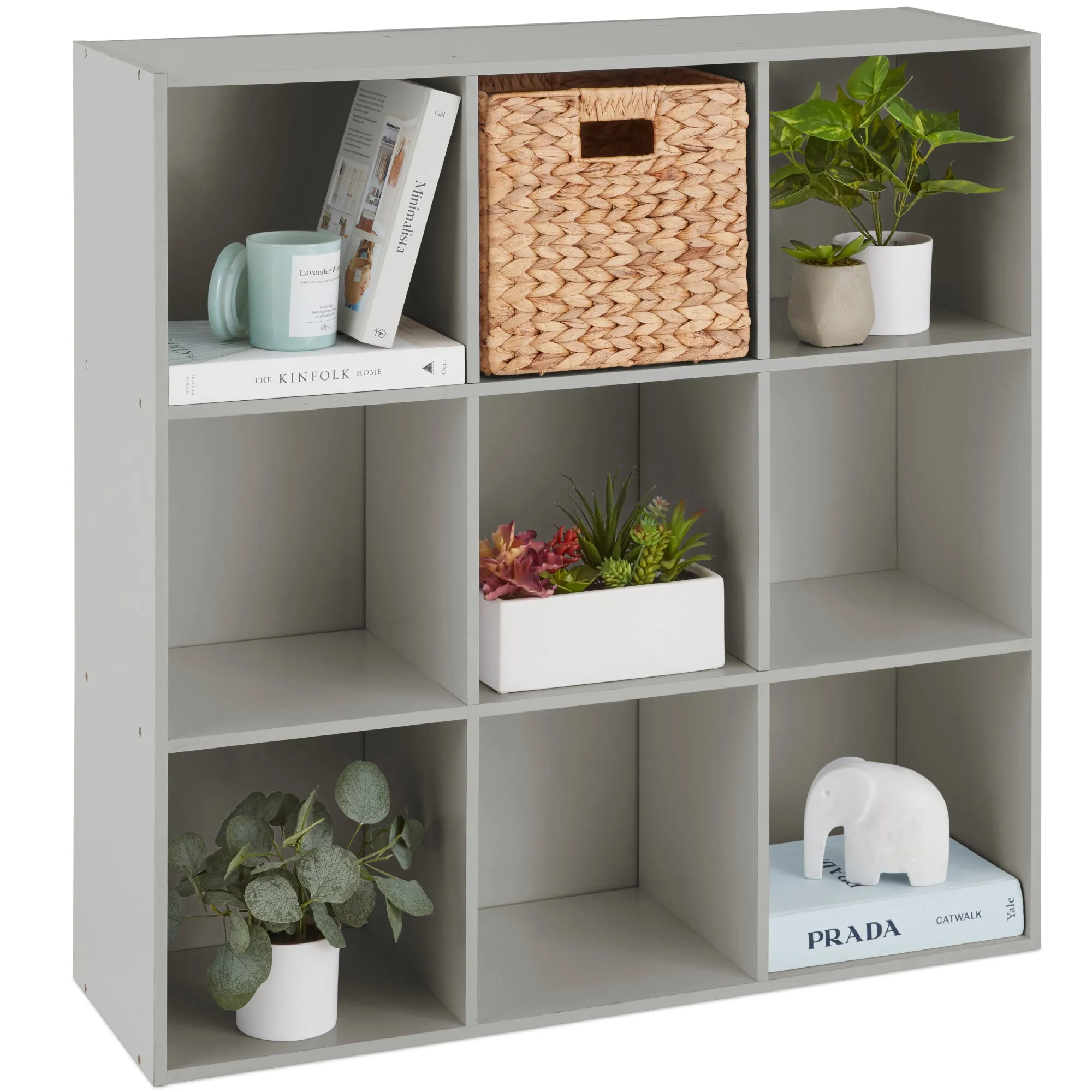 9-Cube Bookshelf, 13.5in Storage Display w/ Removable Panels, Customizable