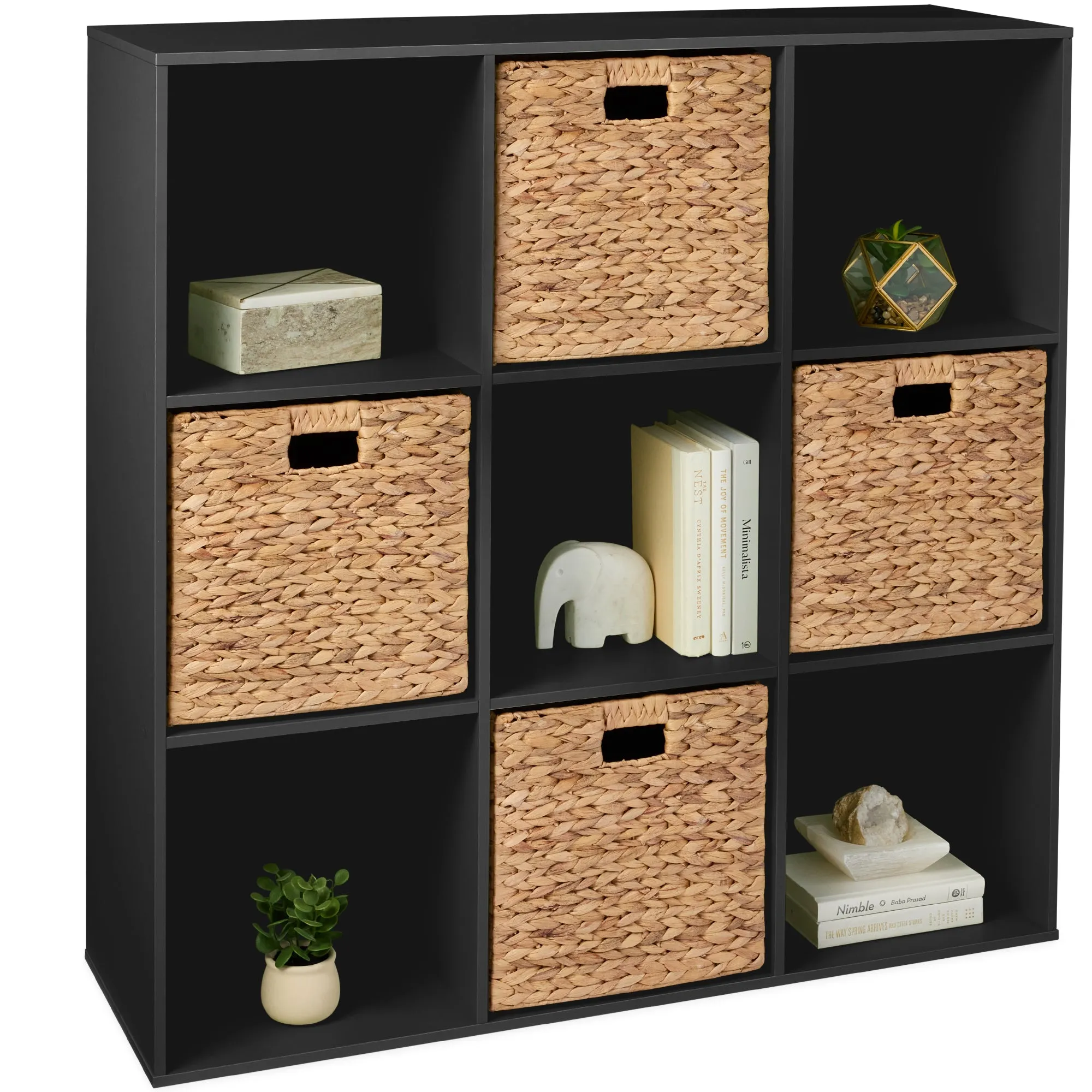 9-Cube Bookshelf, 13.5in Storage Display w/ Removable Panels, Customizable