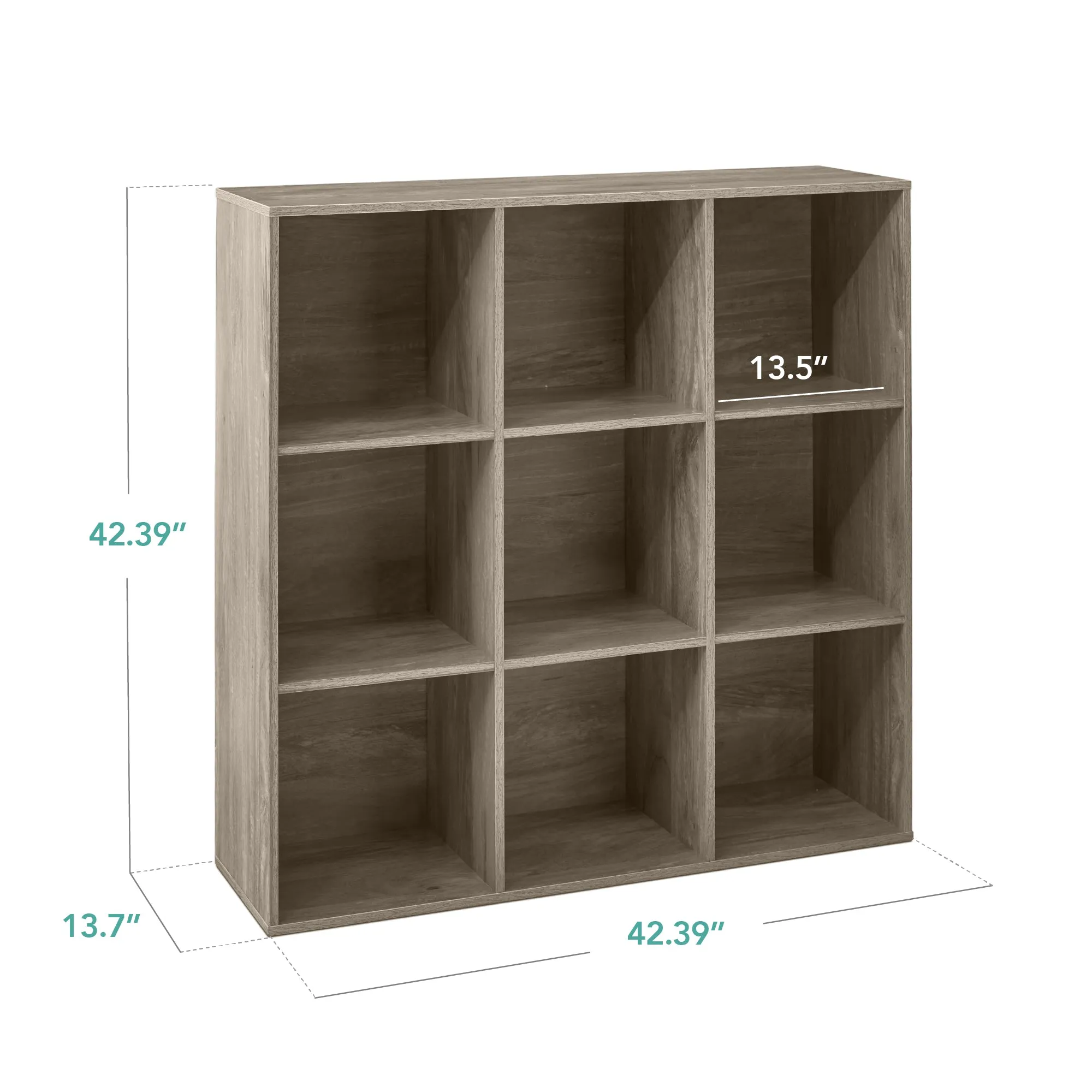 9-Cube Bookshelf, 13.5in Storage Display w/ Removable Panels, Customizable