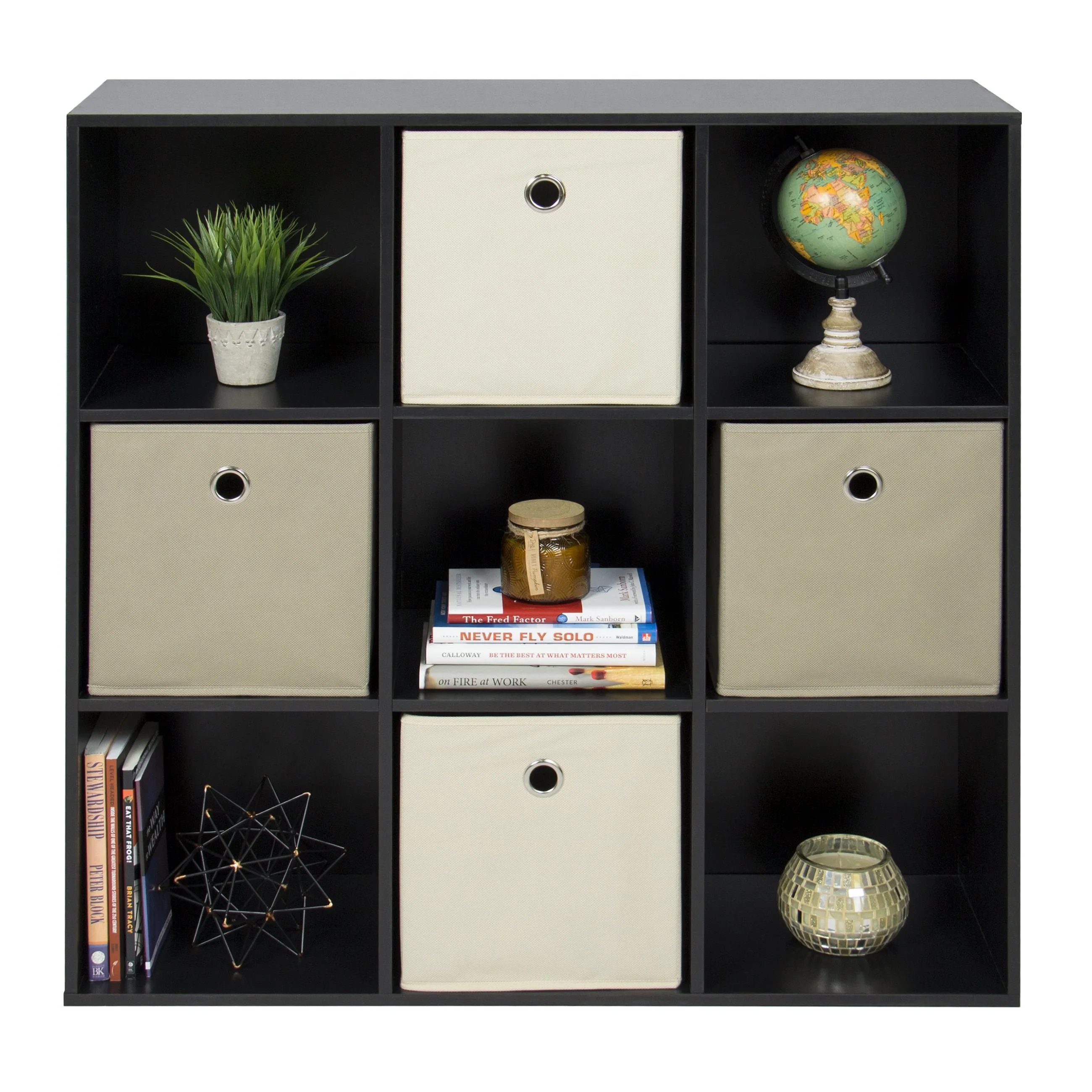 9-Cube Bookshelf Storage Display w/ Removable Panels