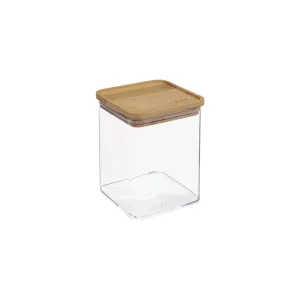 Acrylic Storage Cannister Square Bamboo Lid 1L