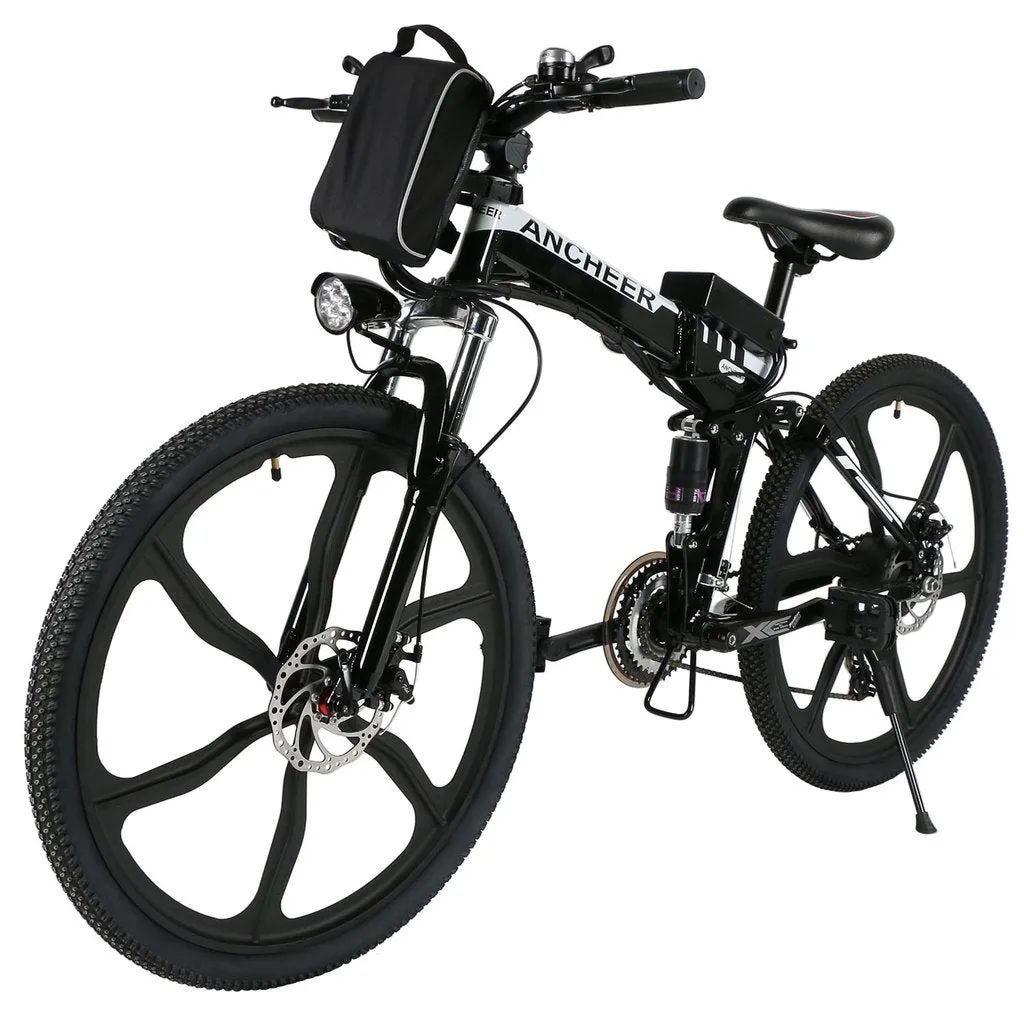 Ancheer 26 Inch Wheel Folding Electric Mountain Bike with Super Lightweight Magnesium Alloy