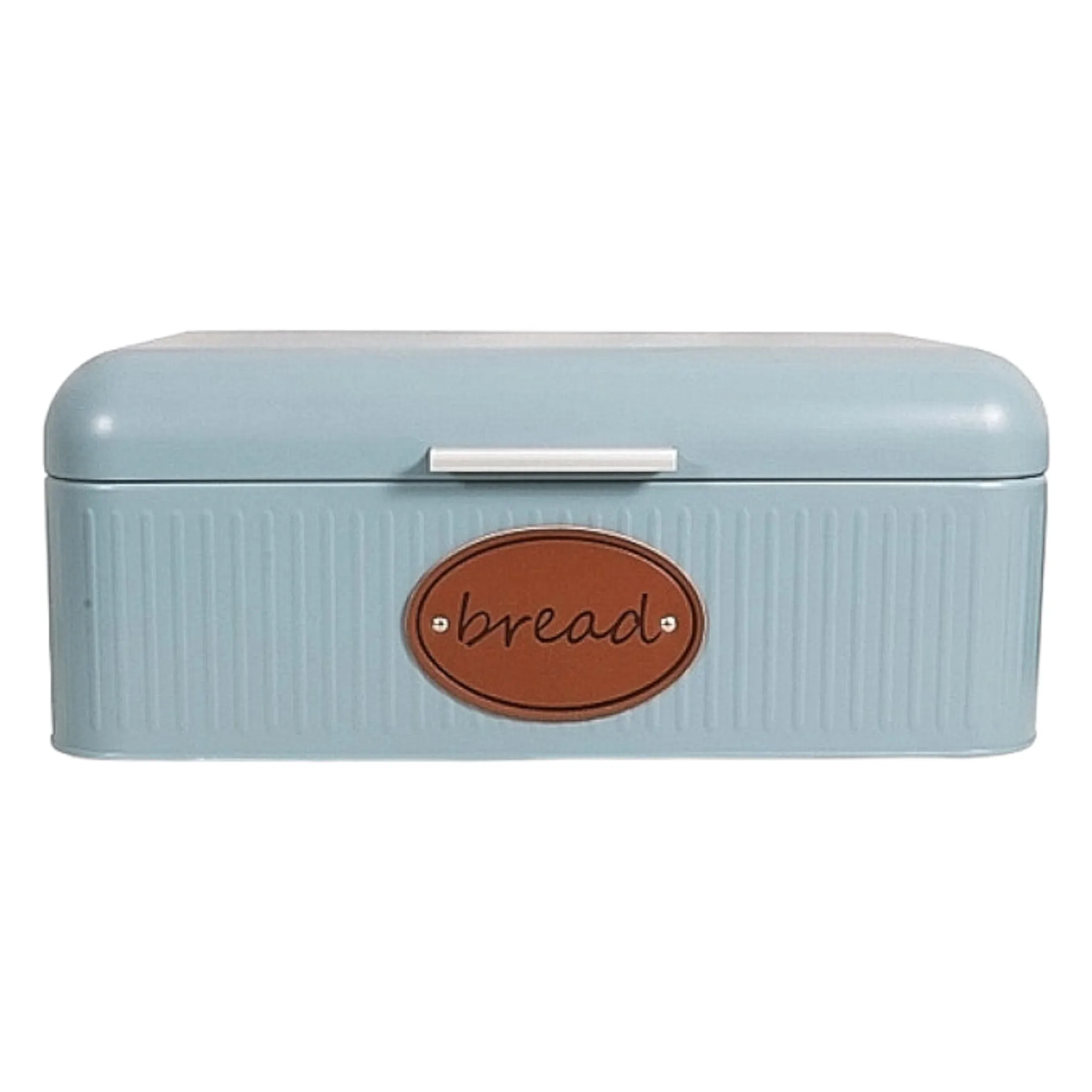 Aqua Bread Bin Blue with Leather Name Strap 26489