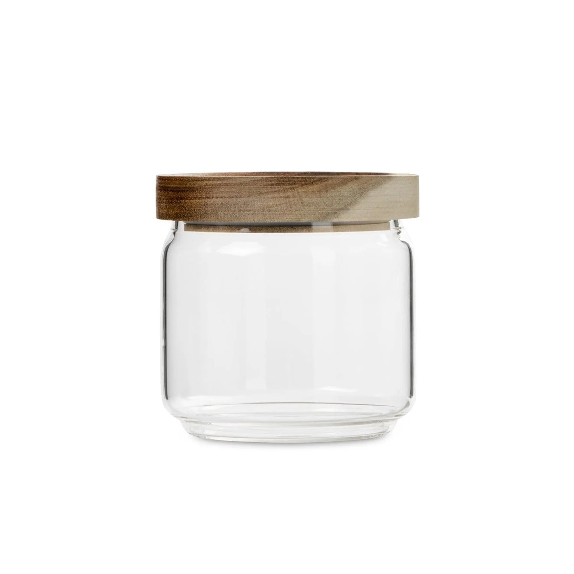 Aqua Glass Canister 400ml with Wooden Lid Acacia 27120