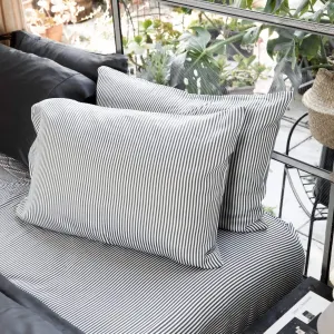 Bamboo Lyocell Pillowcase Set (Grey stripes)