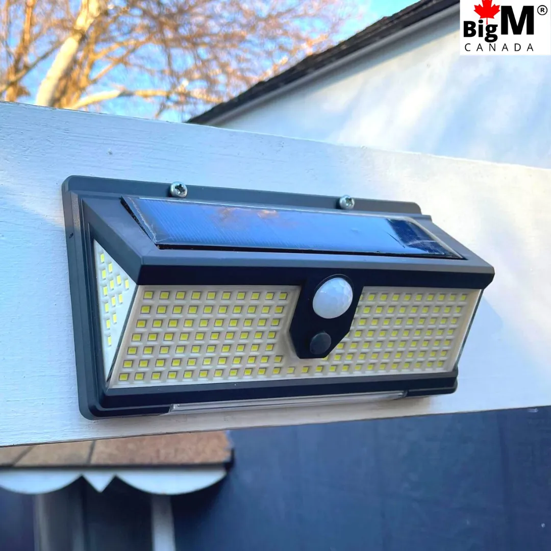 BigM 190 LED Bright Outdoor Solar Security Lights with Motion Sensor