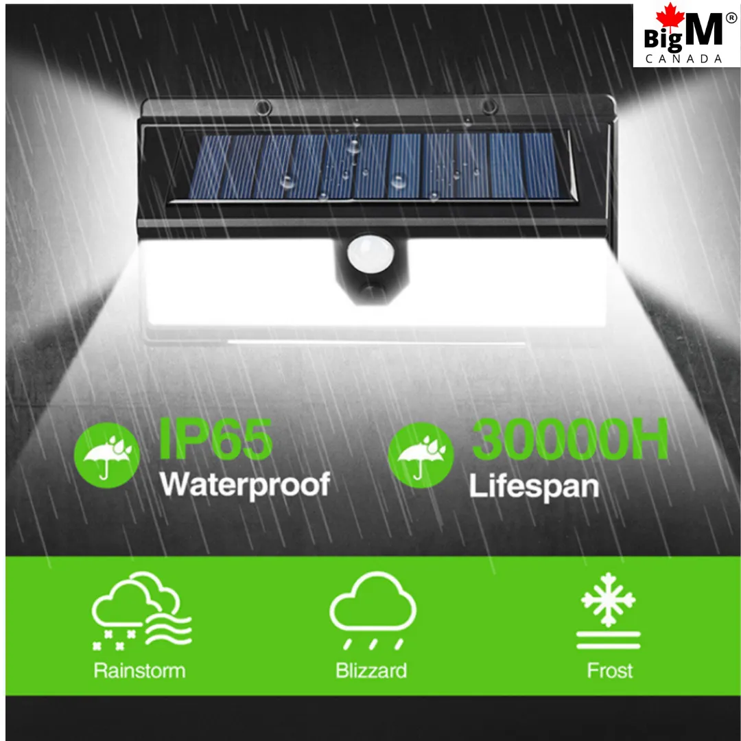 BigM 190 LED Bright Outdoor Solar Security Lights with Motion Sensor