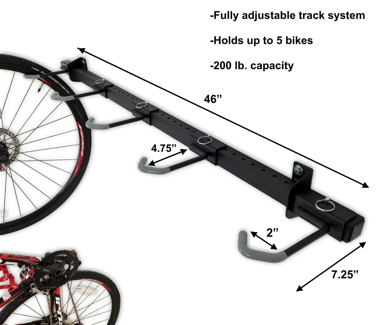 Bike Rack - Wall Rack x5 with Shelf