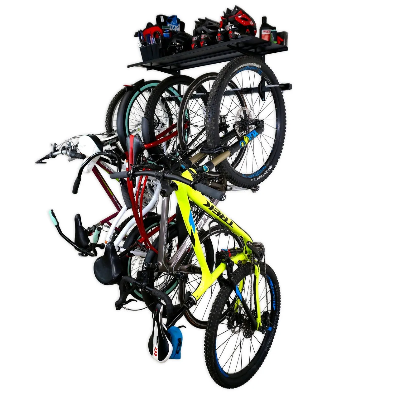 Bike Rack - Wall Rack x5 with Shelf