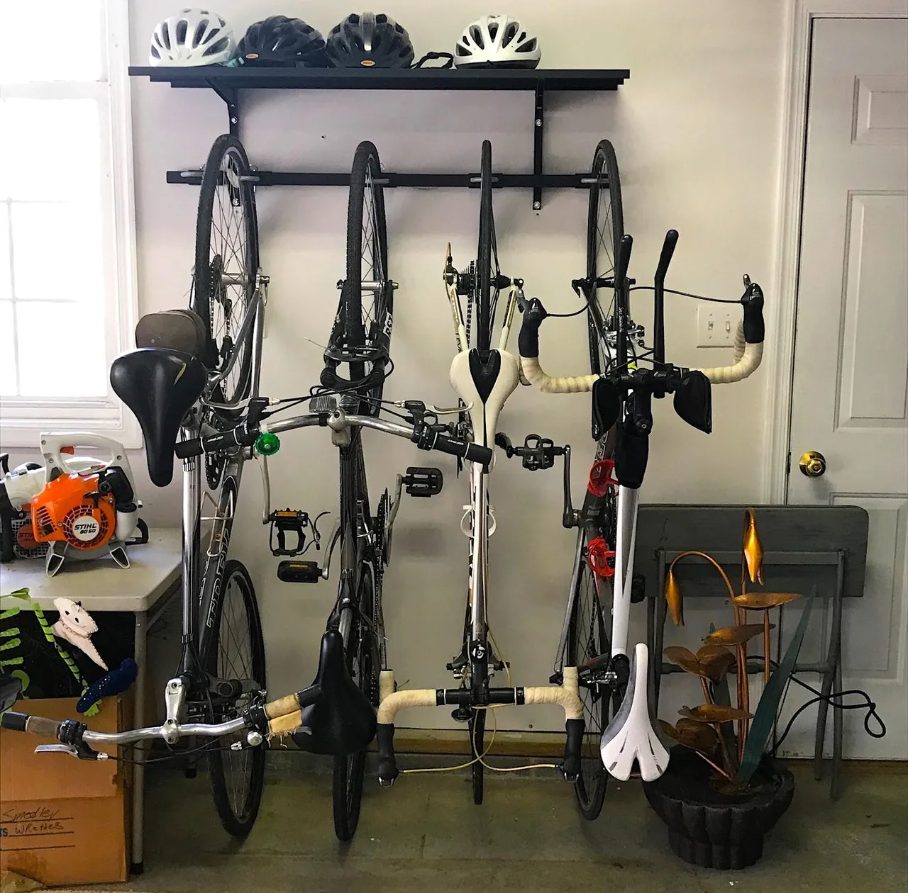 Bike Rack - Wall Rack x5 with Shelf