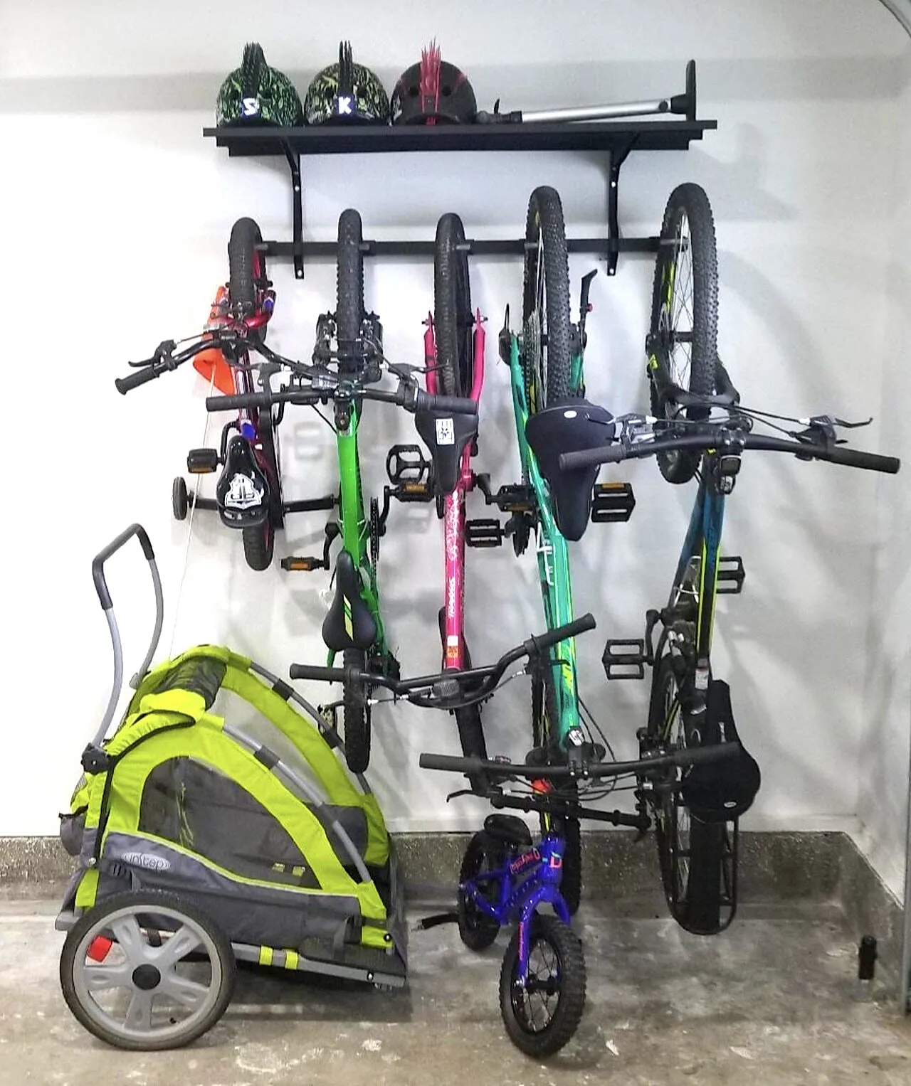 Bike Rack - Wall Rack x5 with Shelf