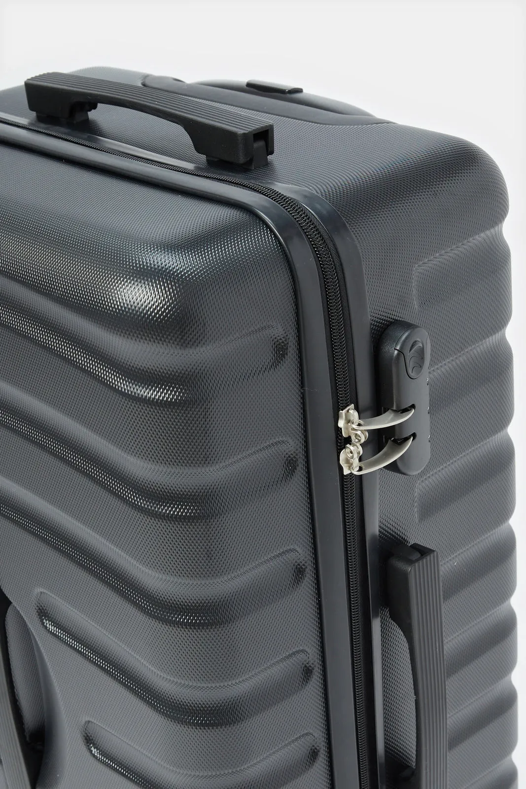 Black Textured Trolley Luggage 20 Inch