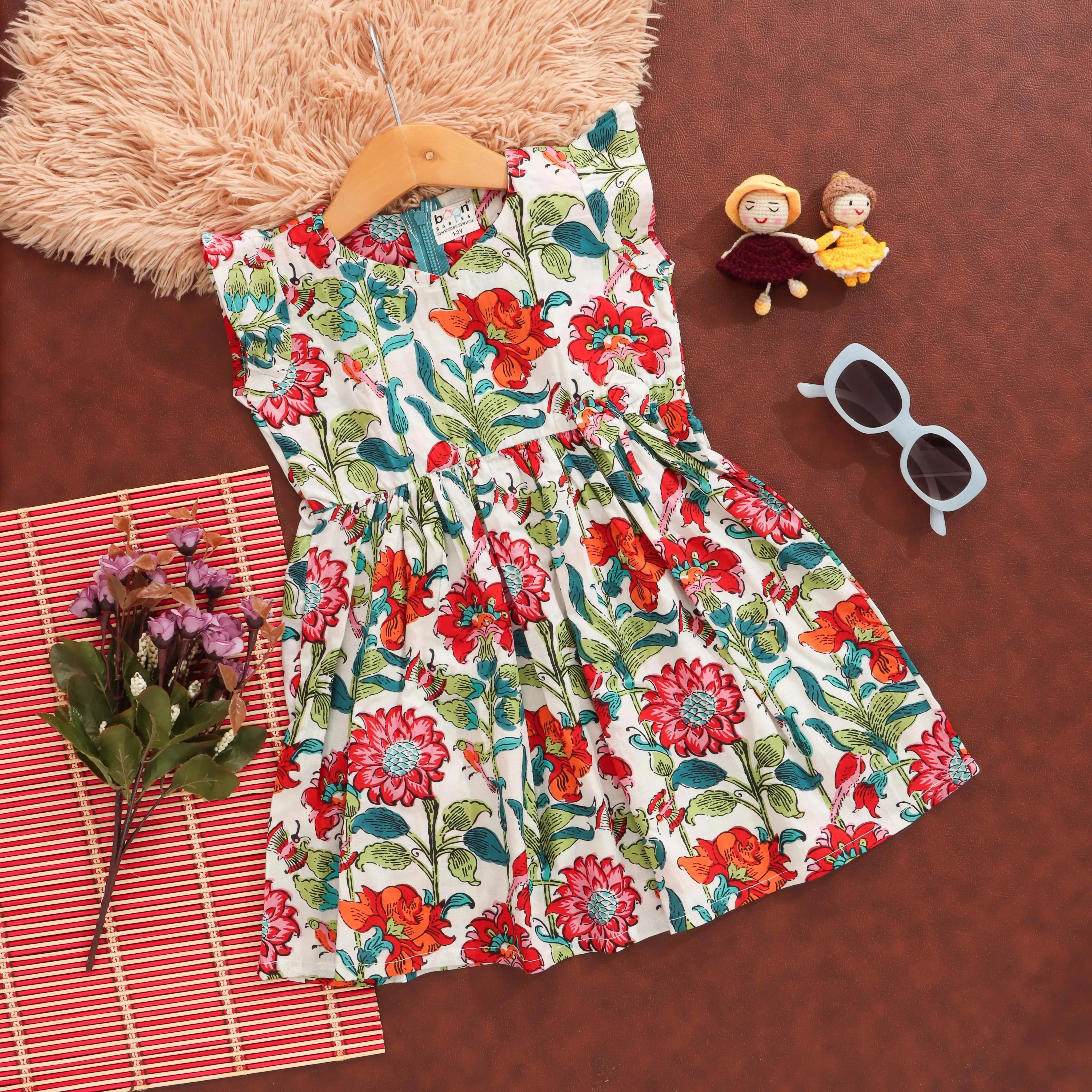 Blooming Bows: Charming Floral Frock for Girls