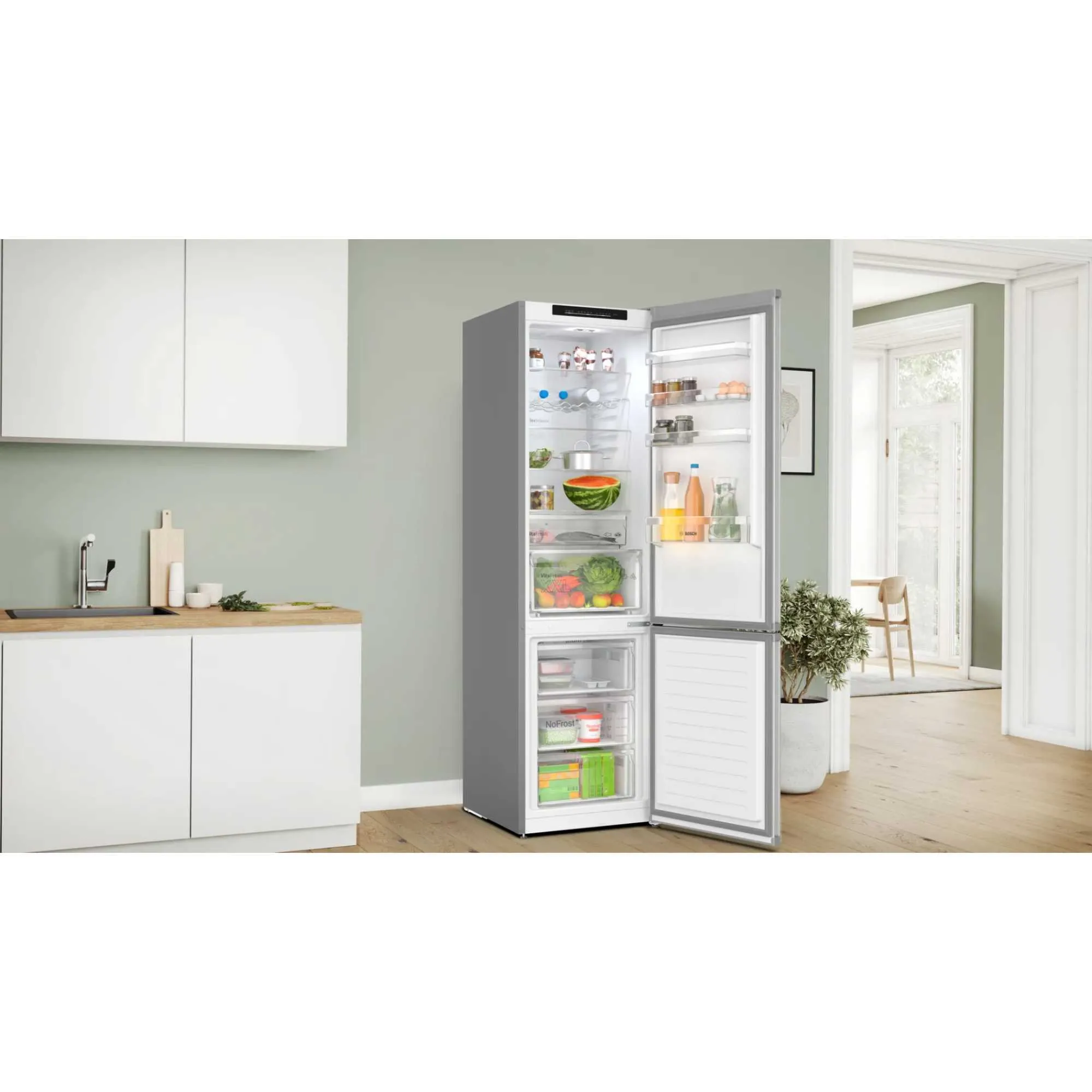 Bosch KGN392LBFG Series 4 Freestanding Frost Free Fridge Freezer Stainless Steel