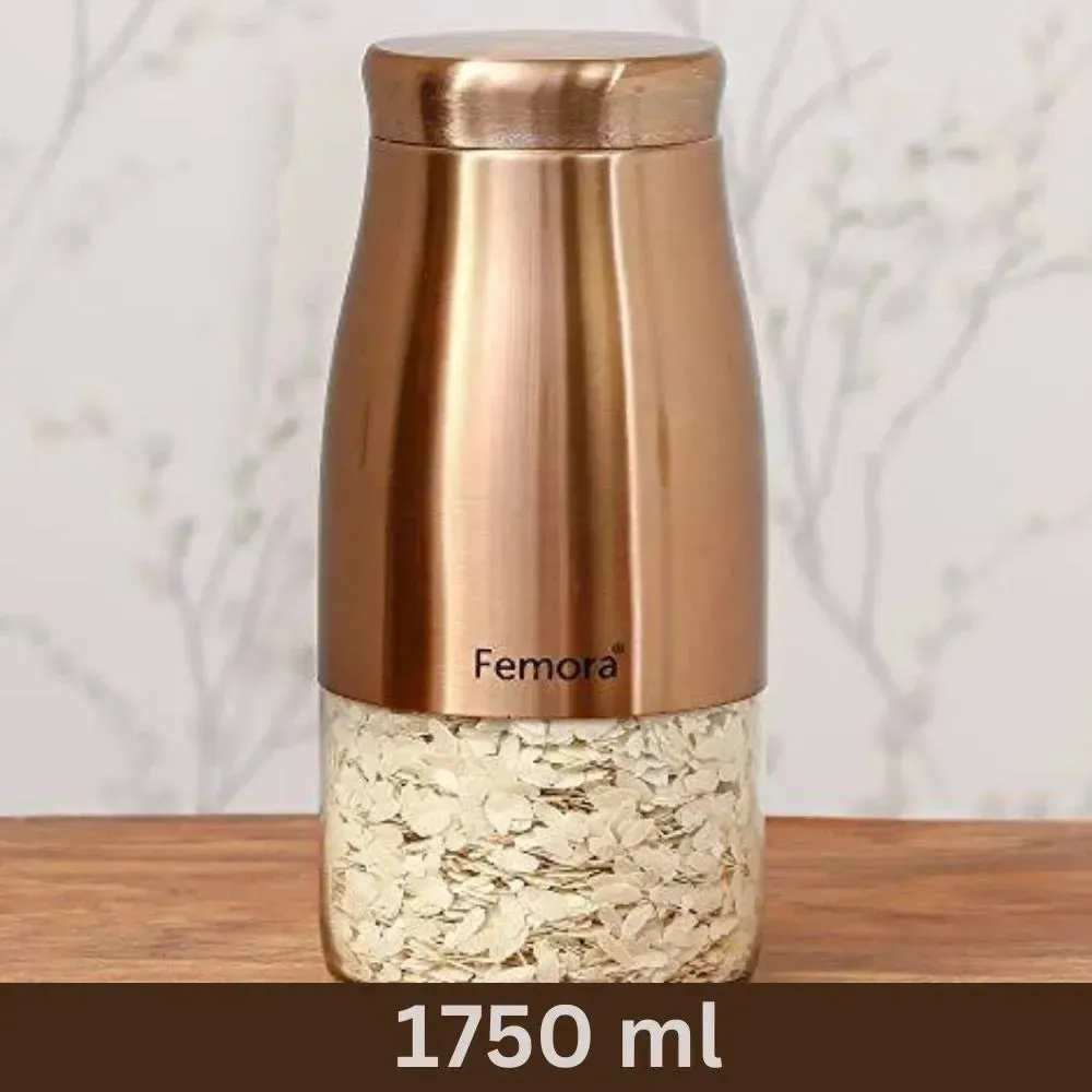 Clear Glass Rose Gold Storage Jar | 900ml, 1300ml & 1700ml