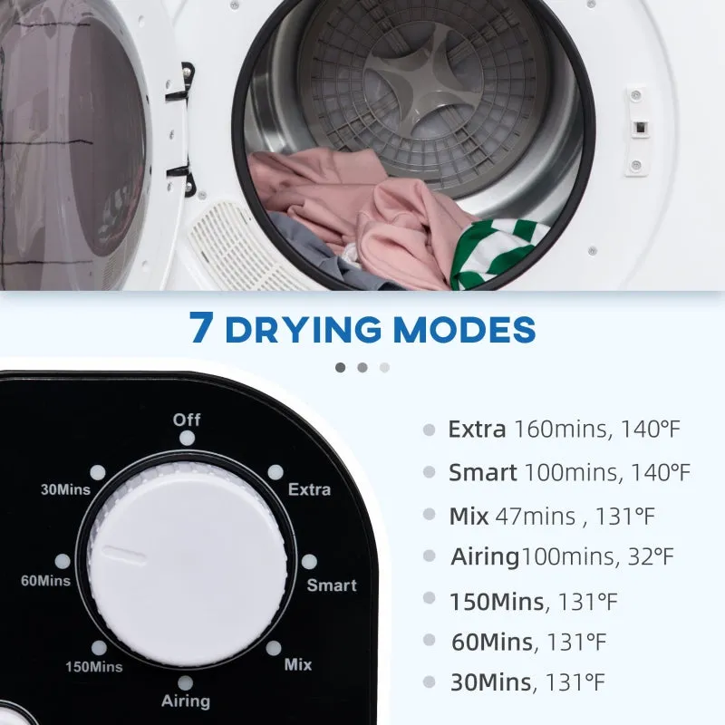 Compact Laundry Dryer 1300W Front Load Electric Dryer - White