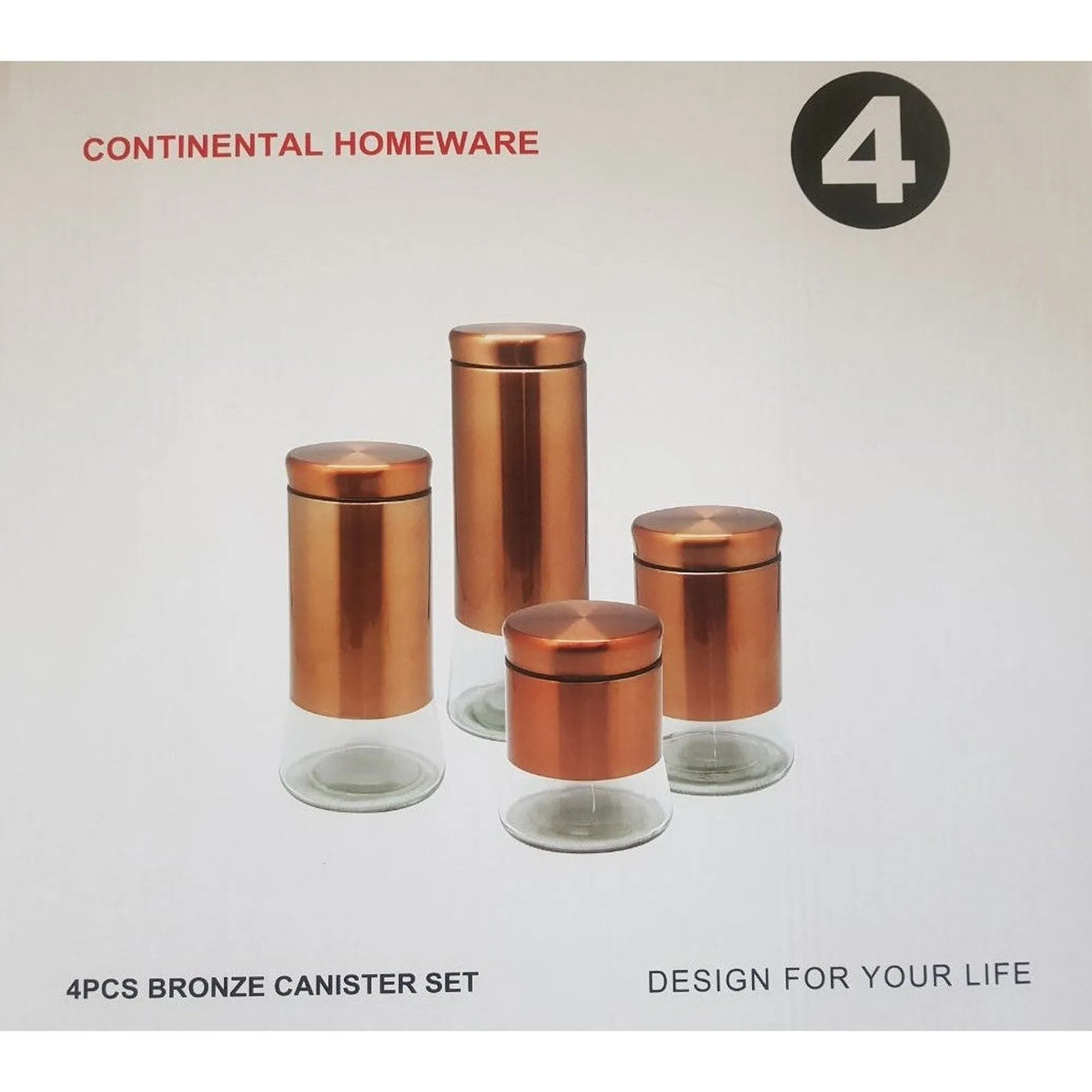 Continental Homeware Canister 4pc Spice Set Bronze CH453