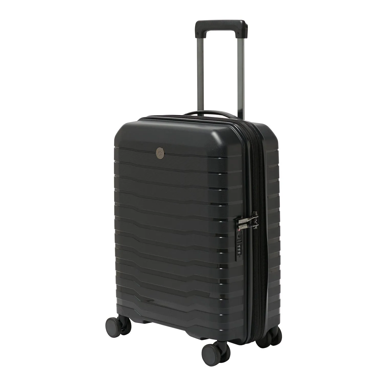 Echolac Lordnorth 58cm Hardcase Expandable 4 Double Wheel Cabin Luggage Trolley Black - PPT008 - 20 BLACK