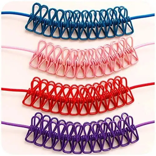 Elastic clothes drying hanging clothesline rope