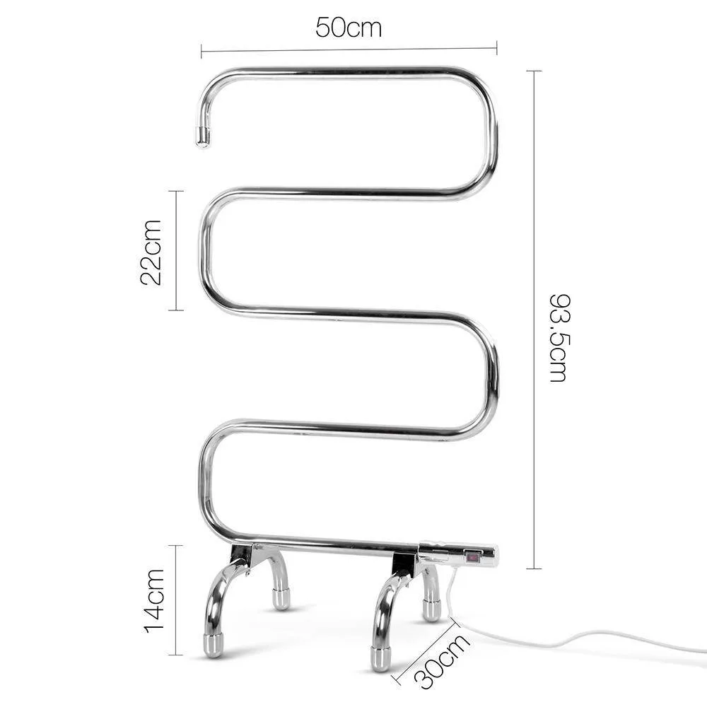 Electric Heated Towel Rail Rack 5 Bars Freestanding Clothes Dry Warmer