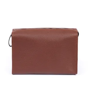 F. Hammann Leather Wash Bag: Tan