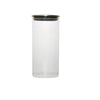 Glass Canister 700ml with Gold Lid 27033