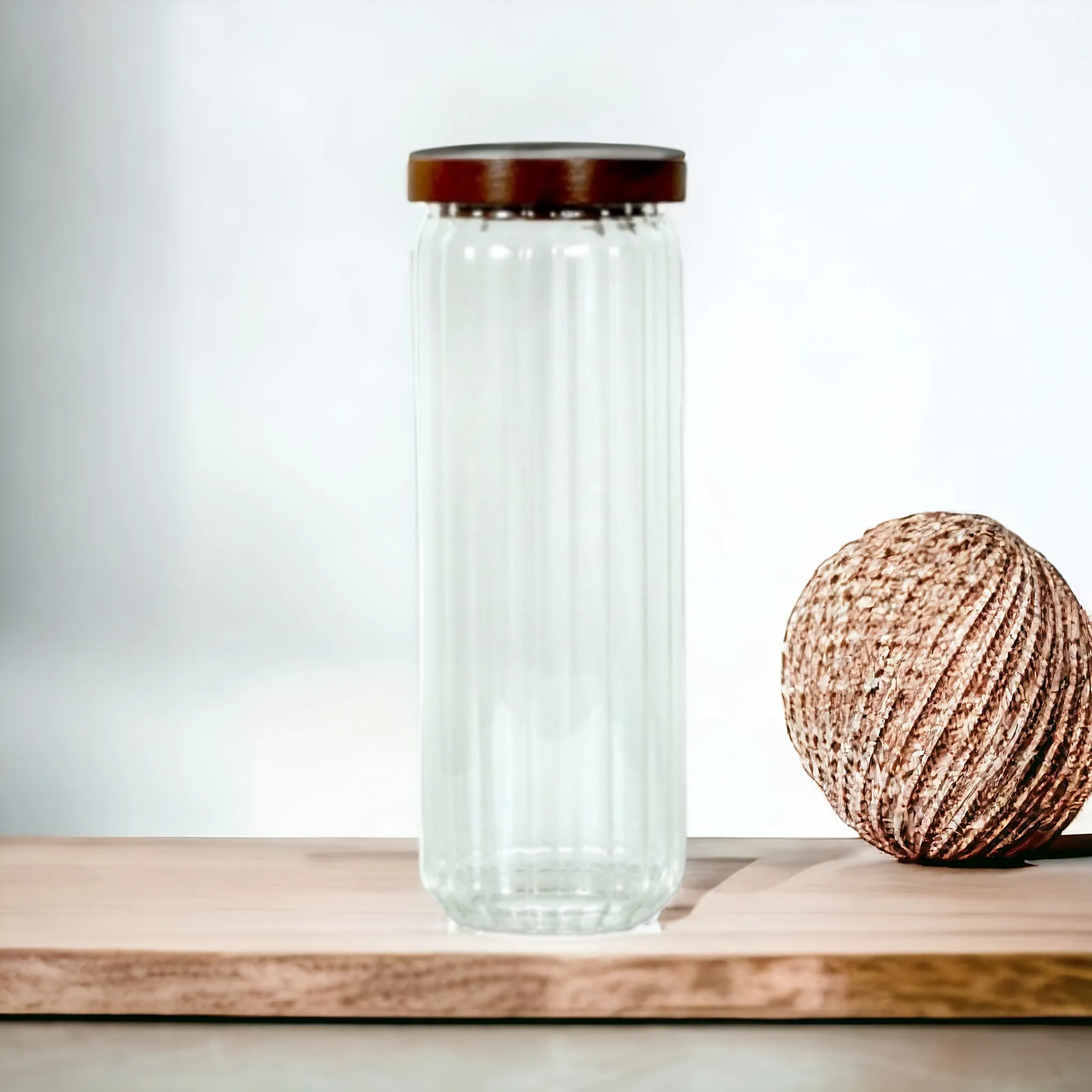 Glass Canister Jar 1200ml with Acacia Lid