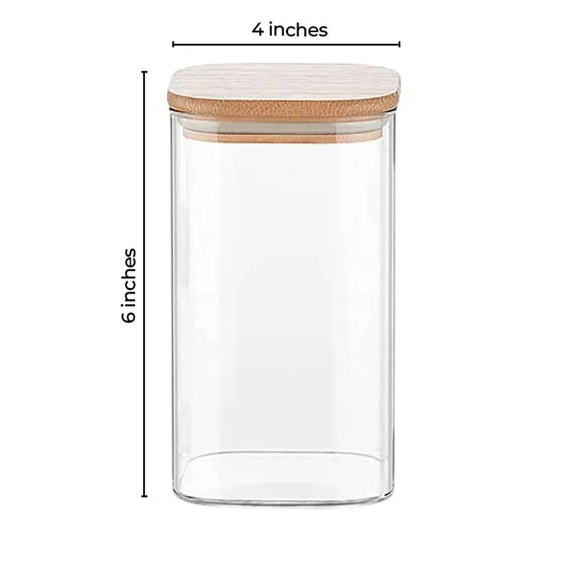 Glass Jar with Bamboo Air Tight Lid | 700 ml