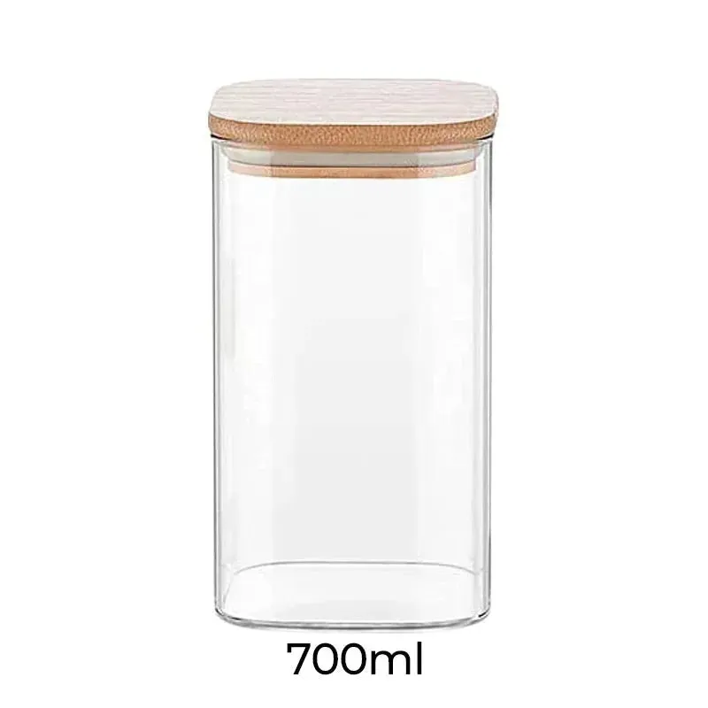 Glass Jar with Bamboo Air Tight Lid | 700 ml