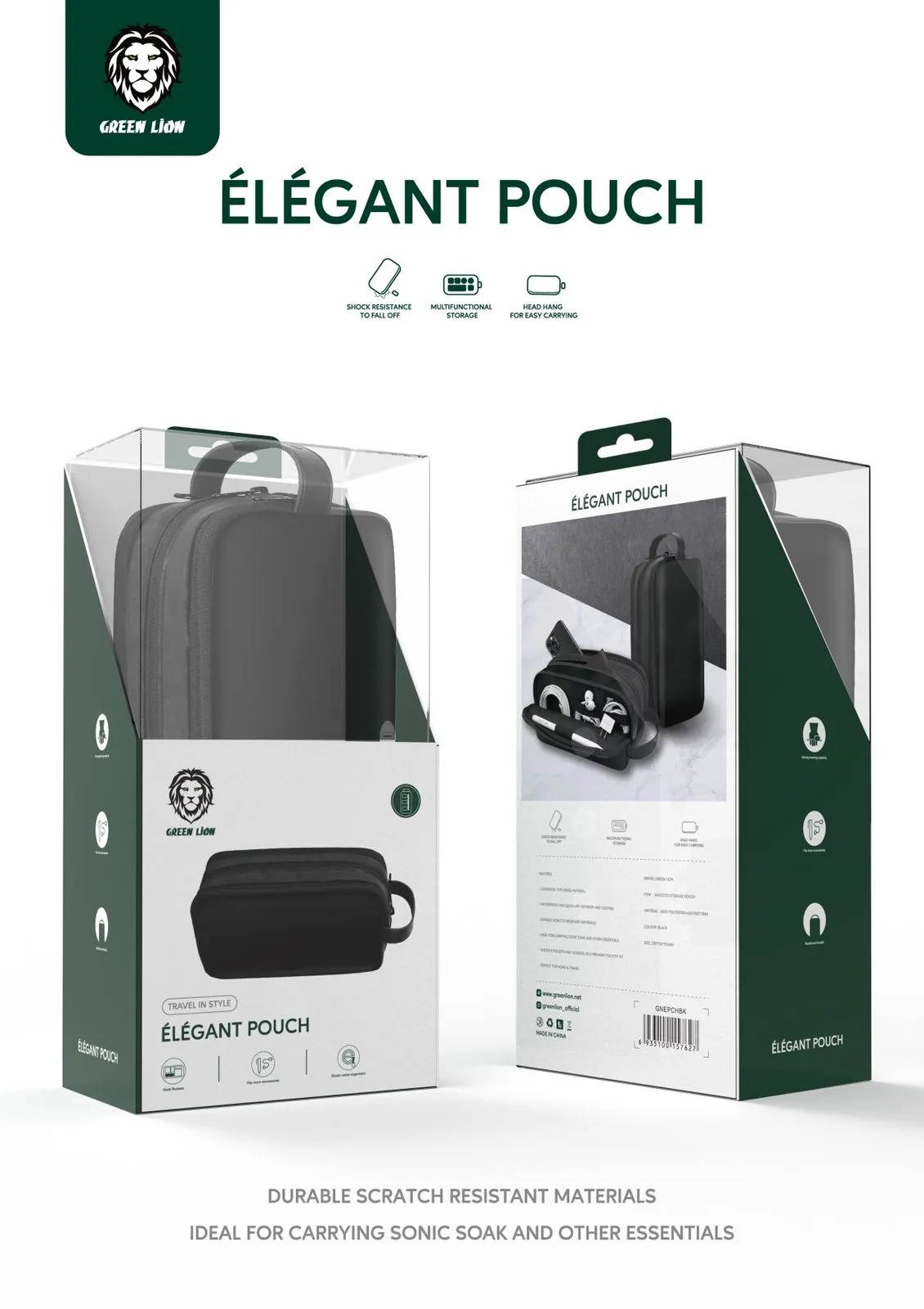 GREEN LION ELEGANT POUCH