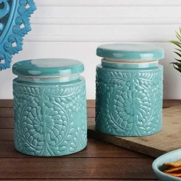 Handcrafted Multi Utility Storage Jars | Set of 2 | 1 L