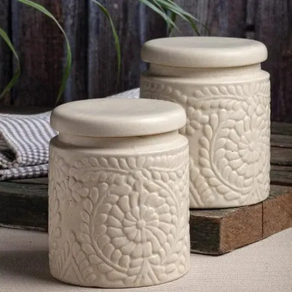 Handcrafted Multi Utility Storage Jars | Set of 2 | 1 L