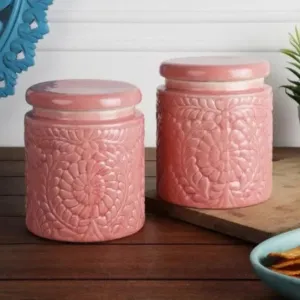 Handcrafted Multi Utility Storage Jars | Set of 2 | 1 L