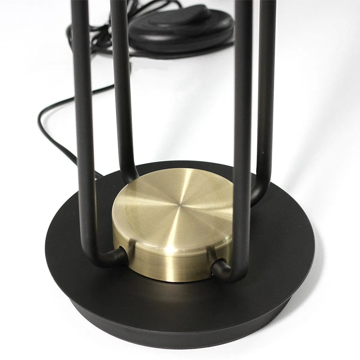 Harper Sleek Metal Floor Lamp - Black with Antique Brass, 1250mm High, PL0046