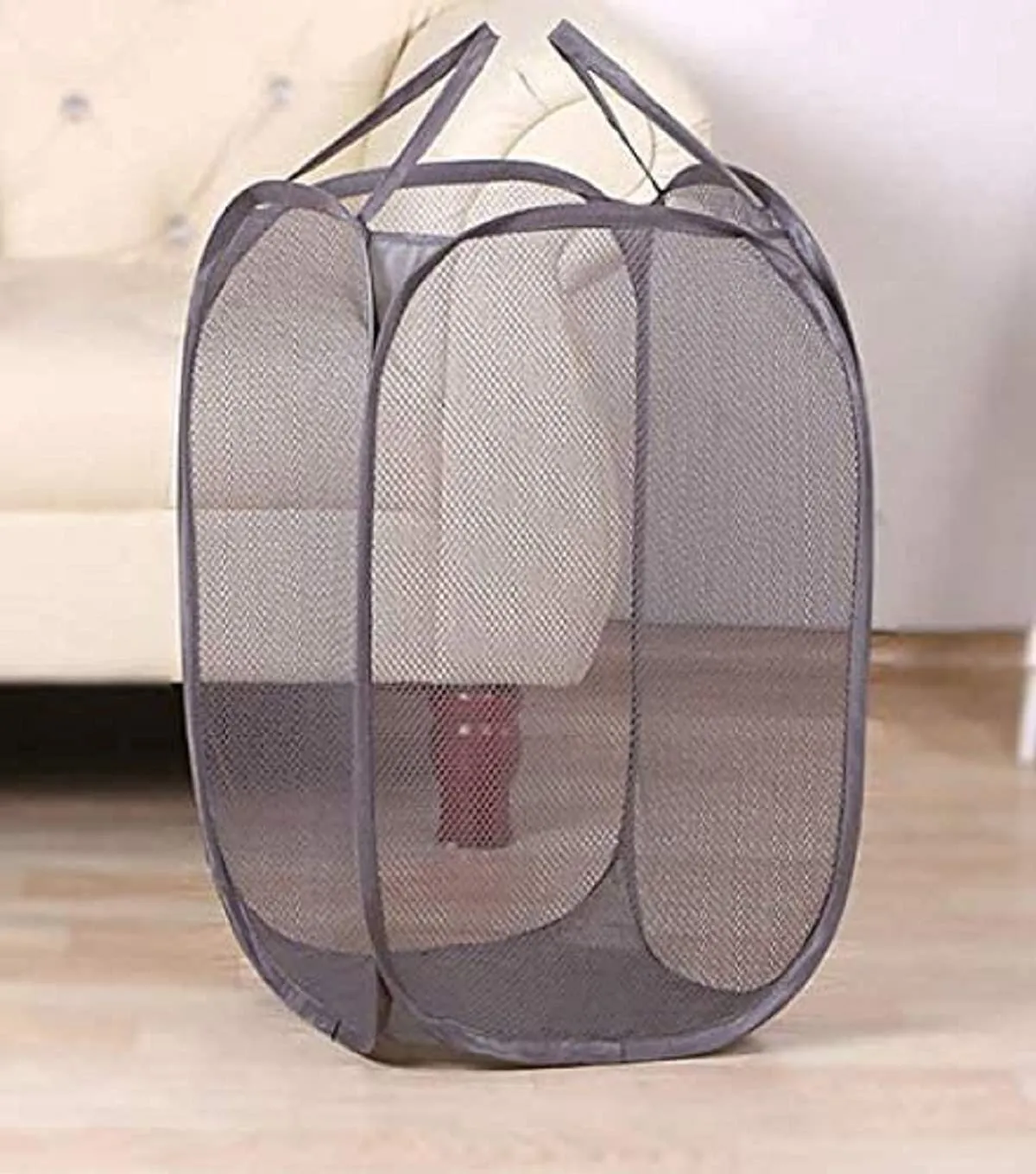 Heart Home Nylon Mesh Laundry Basket,30Ltr (Multi) - CTHH13057