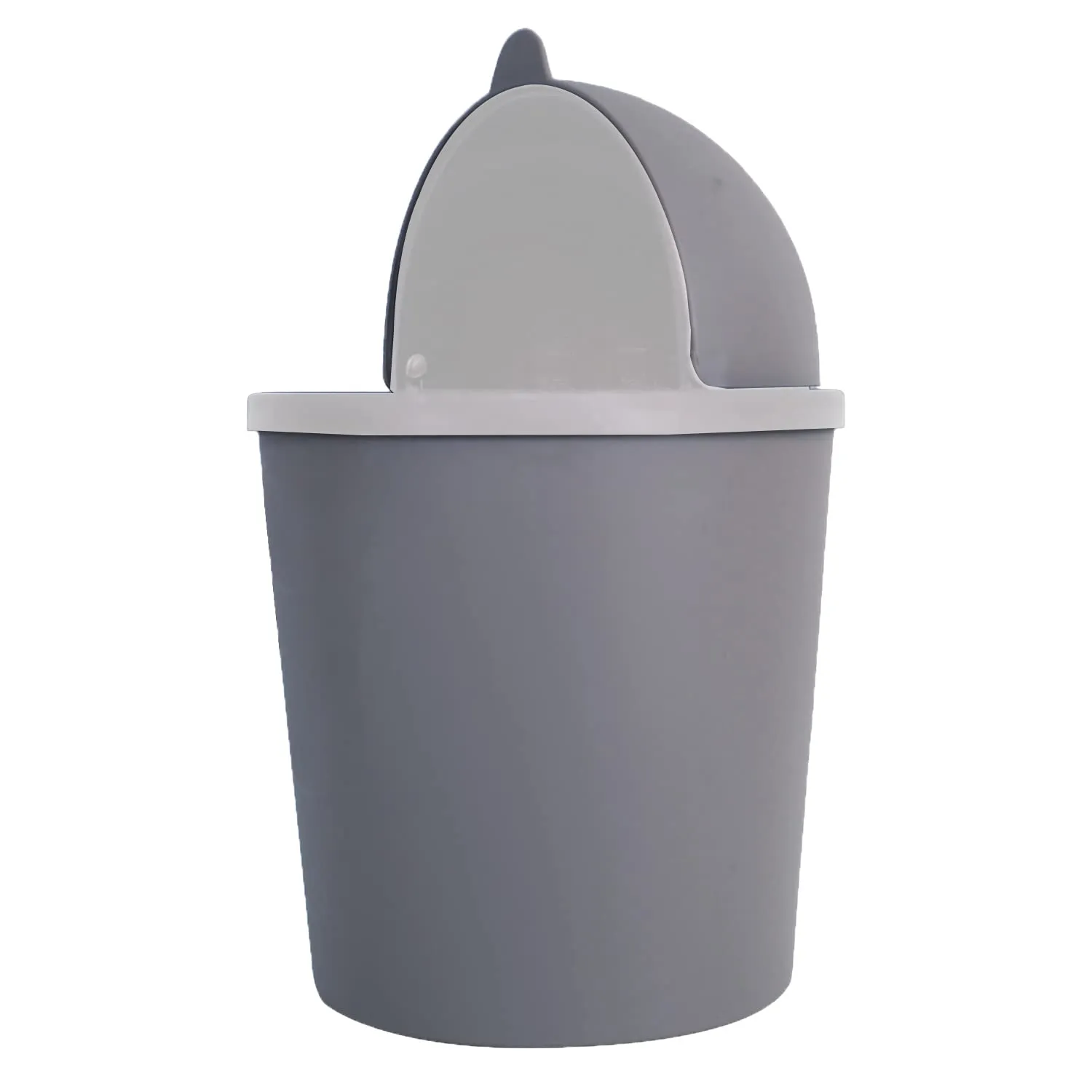 Heart Home Table Dustbin|Plastic Swinging Lid Waste Storage Garbage Bin|Desktop Trash Can For Study Table, Office|Pack of 3 (Gray)