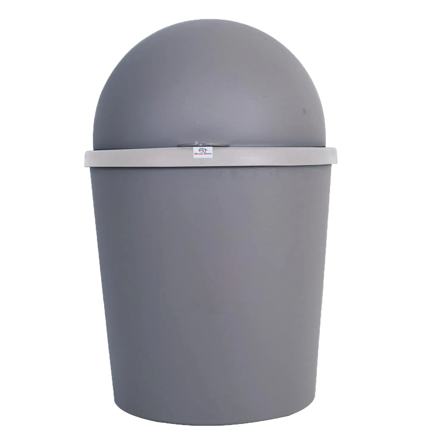 Heart Home Table Dustbin|Plastic Swinging Lid Waste Storage Garbage Bin|Desktop Trash Can For Study Table, Office|Pack of 3 (Gray)