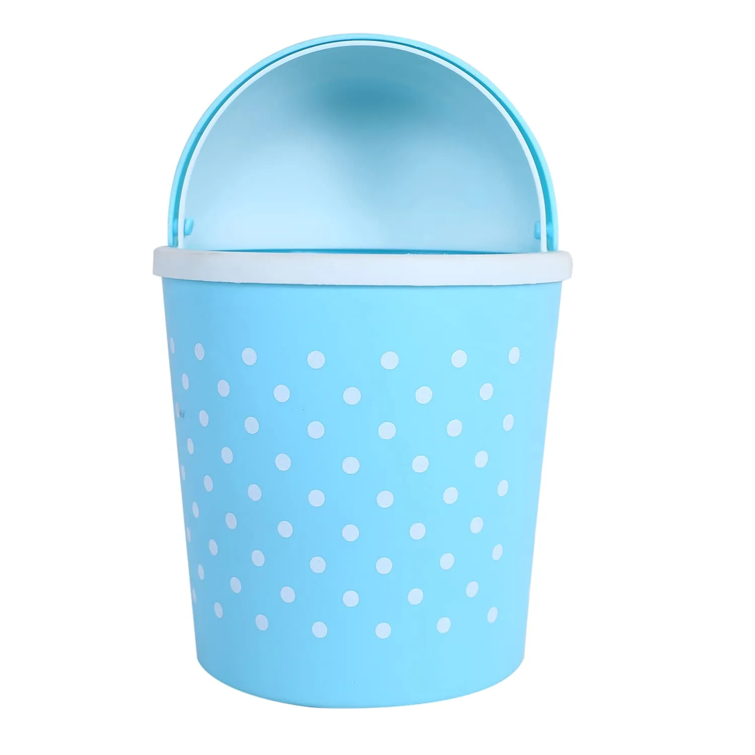 Heart Home Teddy Table Dustbin|Plastic Swinging Lid Waste Storage Garbage Bin|Desktop Trash Can For Study Table, Office(Sky Blue)