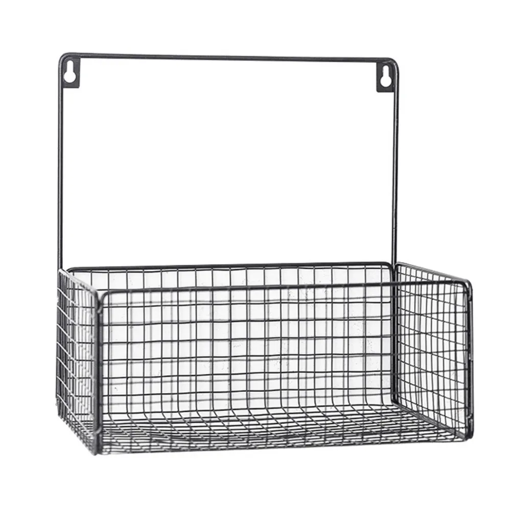 Household Iron Basket Hanging Wall Storage Rack