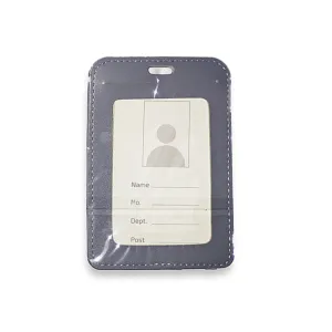 ID Card Holder (PULeather) Grey - Model 1