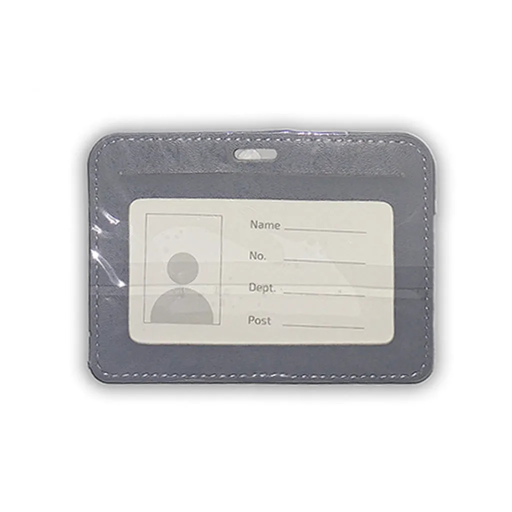 ID Card Holder (PULeather) Grey - Model 2