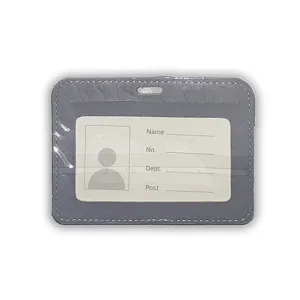 ID Card Holder (PULeather) Grey - Model 2